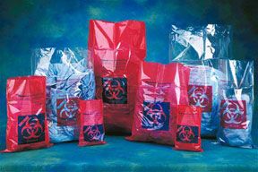 Fisherbrandâ„¢ï¸ Polyethylene Biohazard Autoclave Bags Printed Red 122 x 97cm