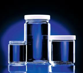 Jar Clear Glass, Certified Clean, w/PTFE