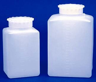 Graduated square HDPE bottle 2000ml (6/p