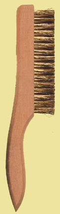 Brush, Brass Wire Bristles, Wooden Handl