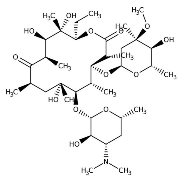 Erythromycin, 50 mg/ml in ethanol, sterile-filtered