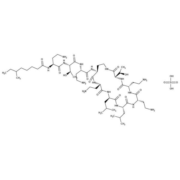 Colistin sulfate, 50 mg/ml in distilled water, sterile-filtered