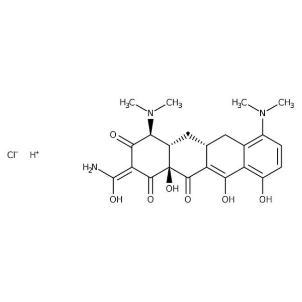 Minocycline hydrochloride, 50 mg/ml in distilled water, sterile-filtered
