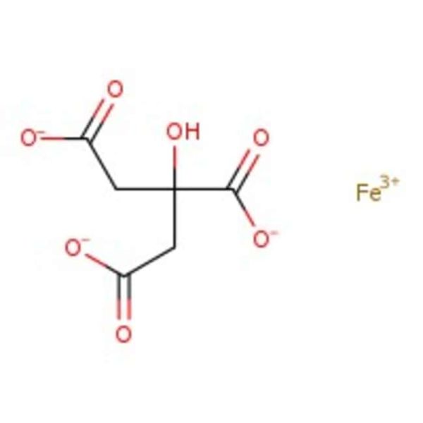 Iron(III) citrate hydrate, Fe(III) 16.5-20%; Fe(II) max 5% 250g