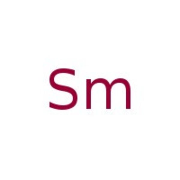 Samarium foil, 0.75mm (0.03in) thick, 99.9% (REO) 25x25mm
