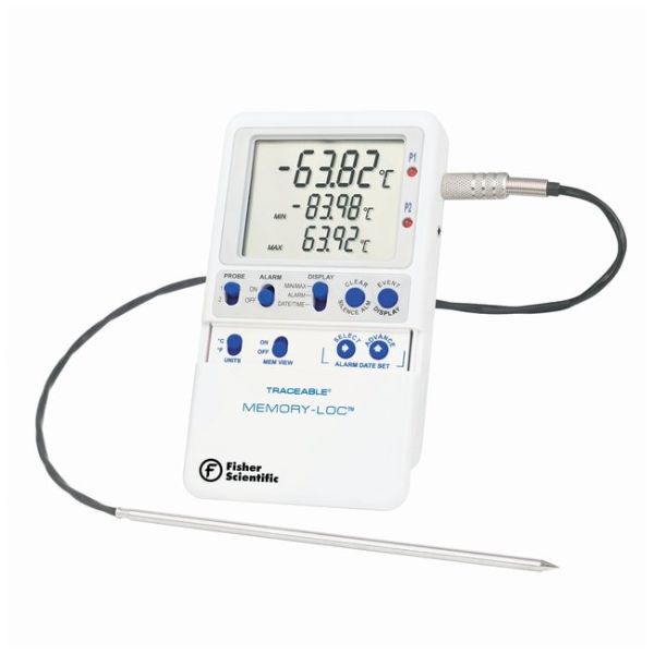 Fisherbrand™ Traceable™ Memory-Loc™ Datalogging Thermometers (Platinum RTD sensor; -90 to 105degC), for ULT