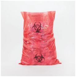 AUTOCLAVE BAGS, CLEAR/RED/YELLOW, PRINTED BIOHAZARD, 610X810MM