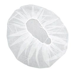 HAIR NET, NON-WOVEN CLIP CAP, WHITE, DIA 21INCH