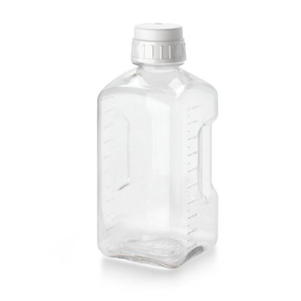 Square Bottle Sterile PETG 2000ml, 12/Cs