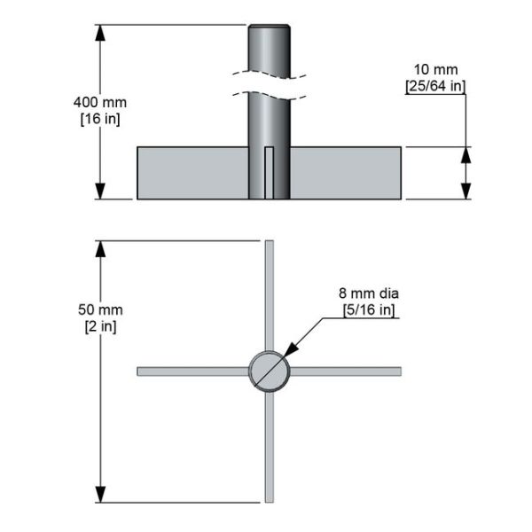 Fisher Sci Crossed Blade Impeller, S/S,