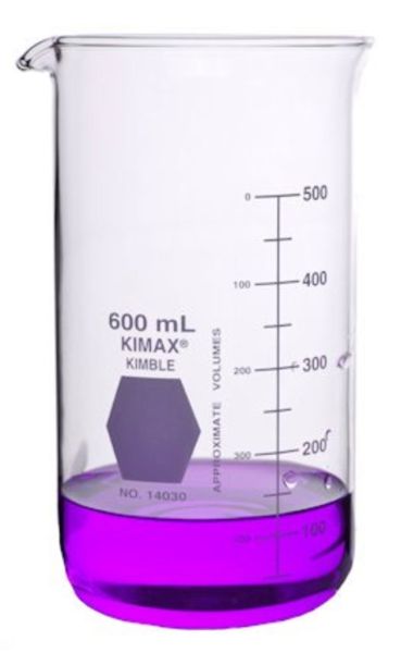 Tall Form Beakers With Spout, 600ml, 6/p