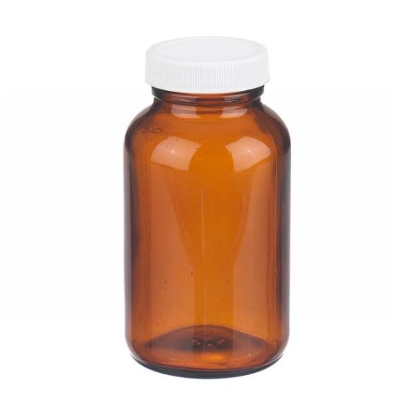 Amber wide mouth packer glass bottle wt