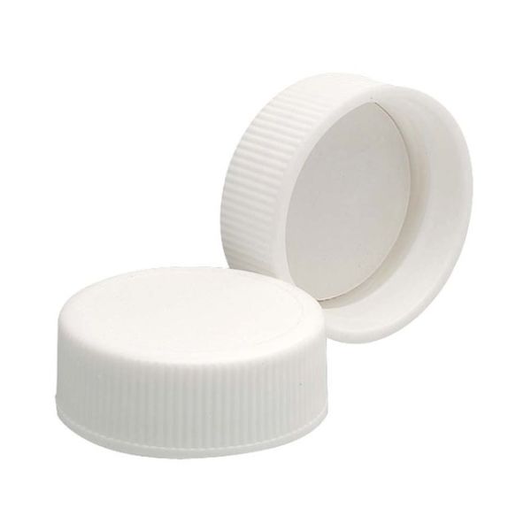 FB White Polypropylene Caps, 100/Pk