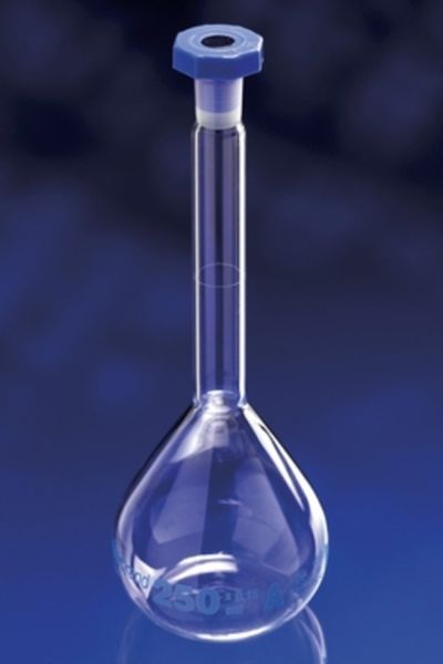 Vol.flask w/pe stopper class A graduated