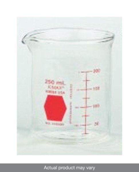 Beaker Red Scale 600ml, 6/cs