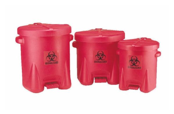 CAN BIOHAZ WASTE PE RED 6GAL