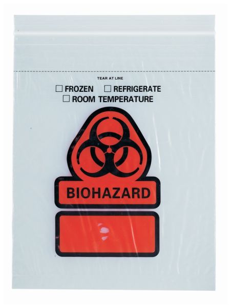 RD Plastics Three-wall Reclosable Biohazard Specimen Transport Bags