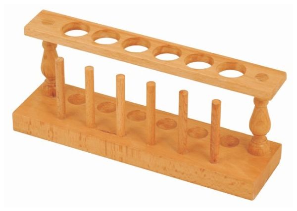 Eisco™ Six Hole Wood Test tube Rack