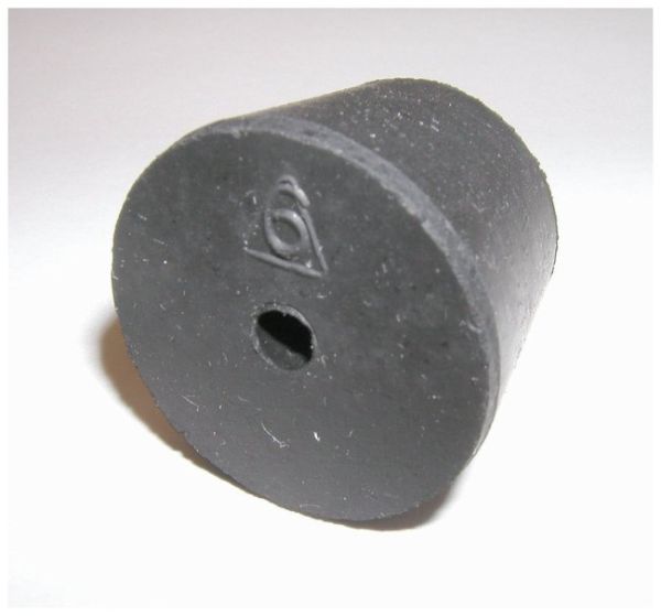 Rubber Stopper, 1 Hole,3mm,Size#0, pk/80