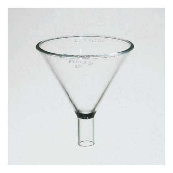 Funnel Pyrex, Short Wide Stem, 75mm Top