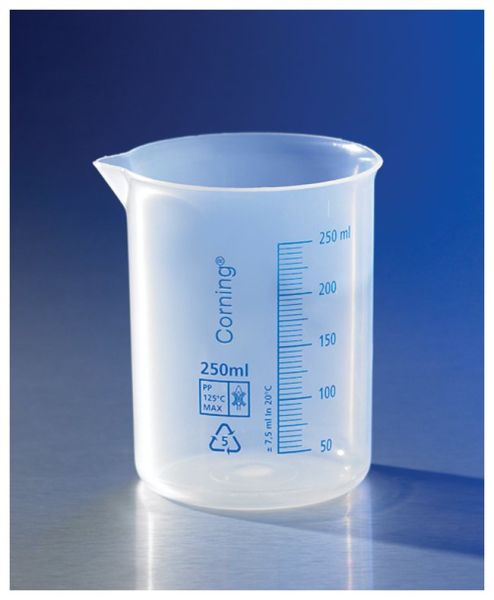 BEAKER 250ML PLASTIC 6/CS