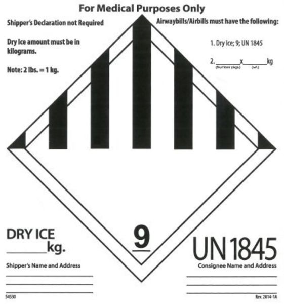 LABEL CLASS 9 DRY ICE 500/PK