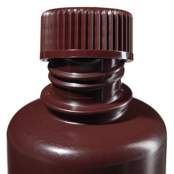 Amber Narrow-Mouth HDPE Bottles, 4oZ, 12