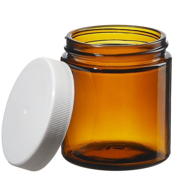 WM Short-Profile Amber Glass Jars, 24/Cs