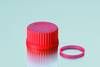 Screw-caps, GL45, PBT,closed,red,w PTFE