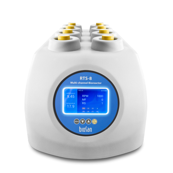 RTS-8, Multi-channel Bioreactor with non-invasive real time biomass, without pH and pO2measurement