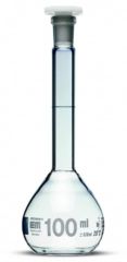 Fisherbrand Amber Borosilicate Glass Class A Volumetric Flask with Stopper 12/21, 5/Pk