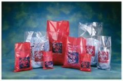 AUTOCLAVE BAGS, CLEAR/RED/YELLOW, PRINTED BIOHAZARD, 310X660MM (200 pc/case)